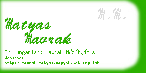 matyas mavrak business card